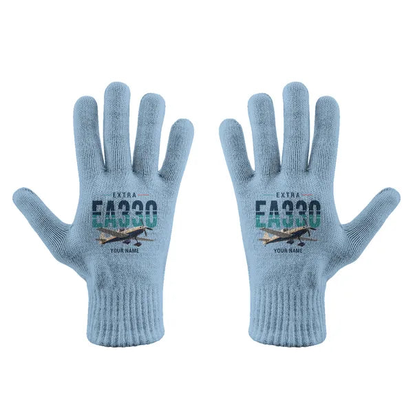 Extra 330SC - Gloves - Full - Original + Name - Light Blue