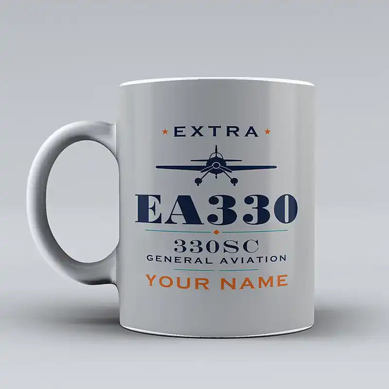 Extra 330SC - Heritage + Name - Mug - Light Gray