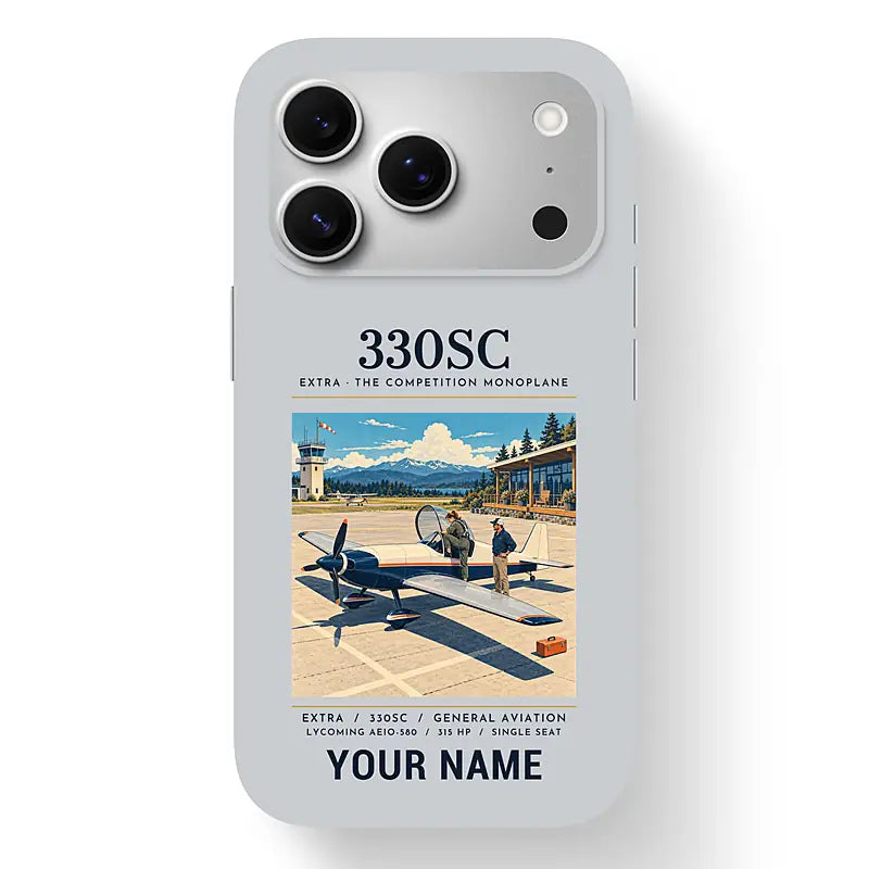Extra 330SC - Poster + Name - MagSafe iPhone 17 Pro - Light Gray