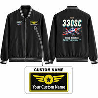Thumbnail for Extra 330SC Stylish Jackets - Baseball Collar - Cartoon + Name - Black