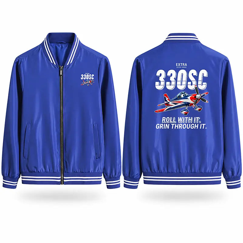 Extra 330SC Stylish Jackets - Baseball Collar - Cartoon - Royal Blue