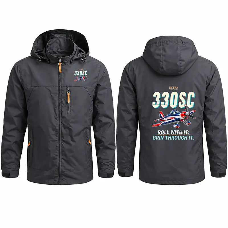 Extra 330SC Stylish Jackets - Hooded Windbreaker - Cartoon - Charcoal