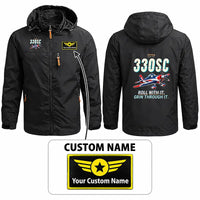 Thumbnail for Extra 330SC Stylish Jackets - Hooded Windbreaker - Cartoon + Name - Black