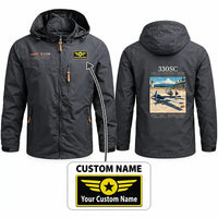 Thumbnail for Extra 330SC Stylish Jackets - Hooded Windbreaker - Poster + Name - Charcoal