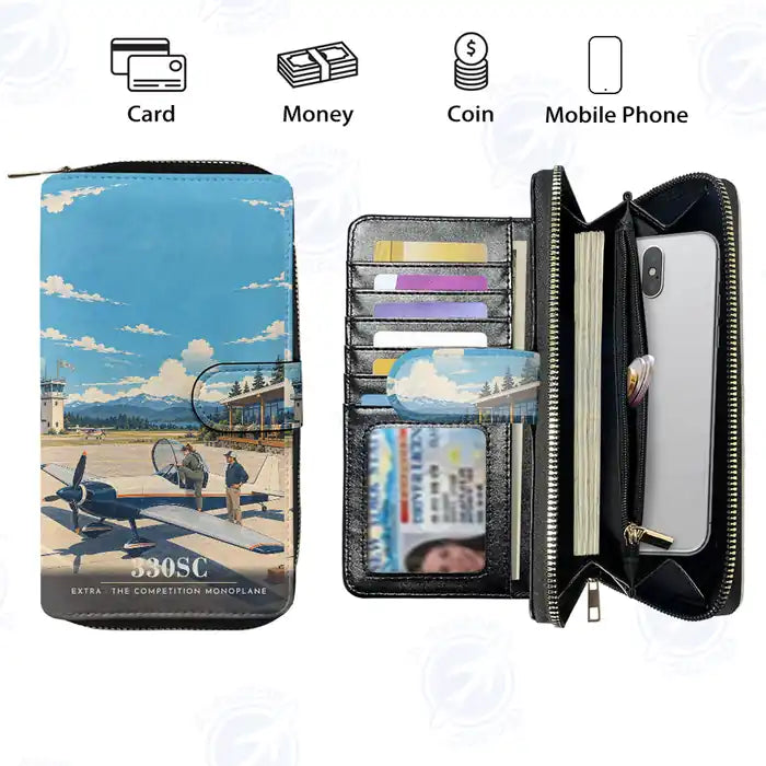 Extra 330SC Leather Wallets - Zip Long Wallet - 3D