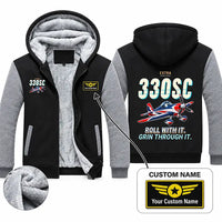 Thumbnail for Extra 330SC Zipped Sweatshirts - Cartoon + Name - Black & Gray