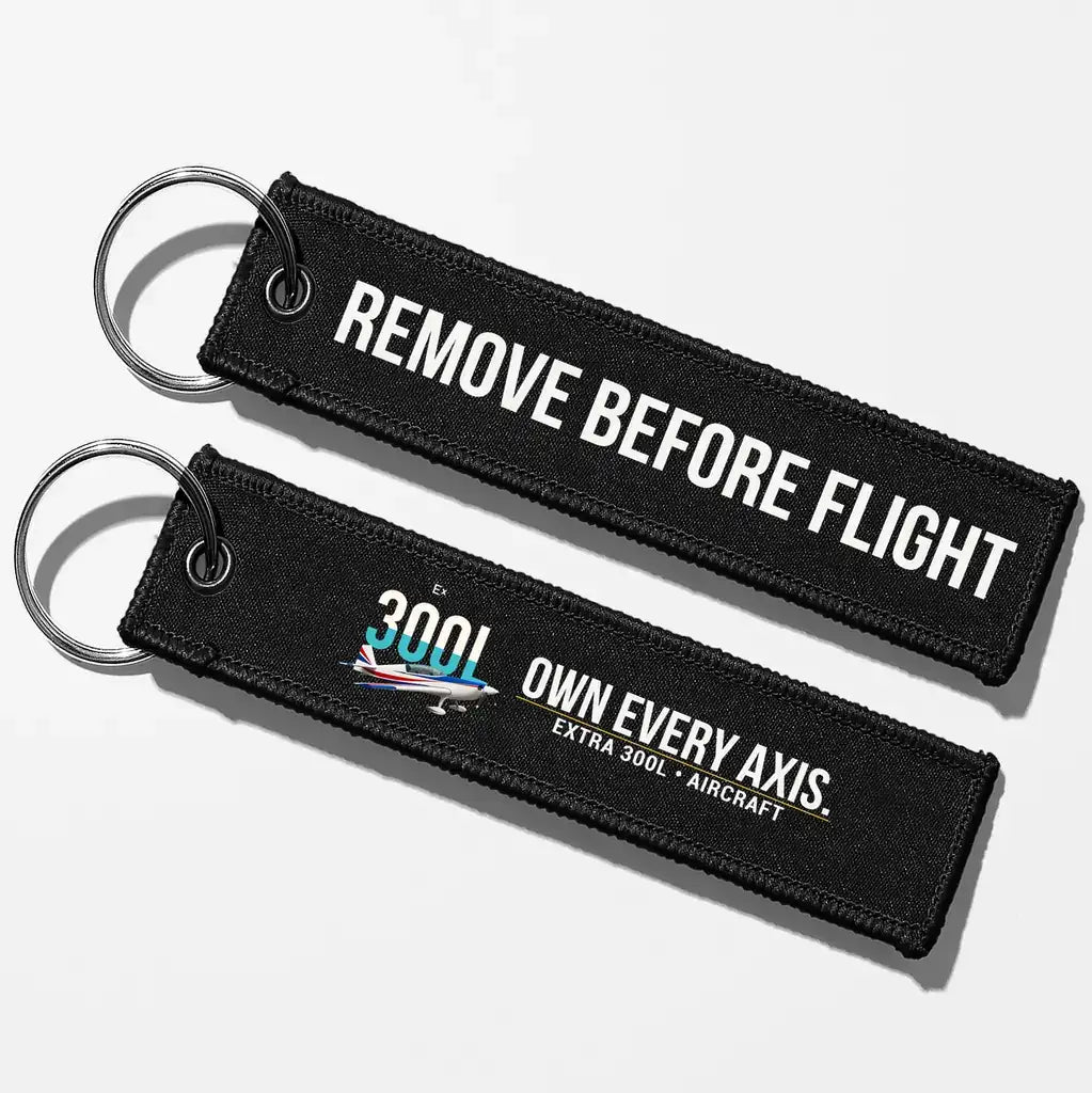 Extra 300L Aviator Key Chains - Black - Remove Before Flight