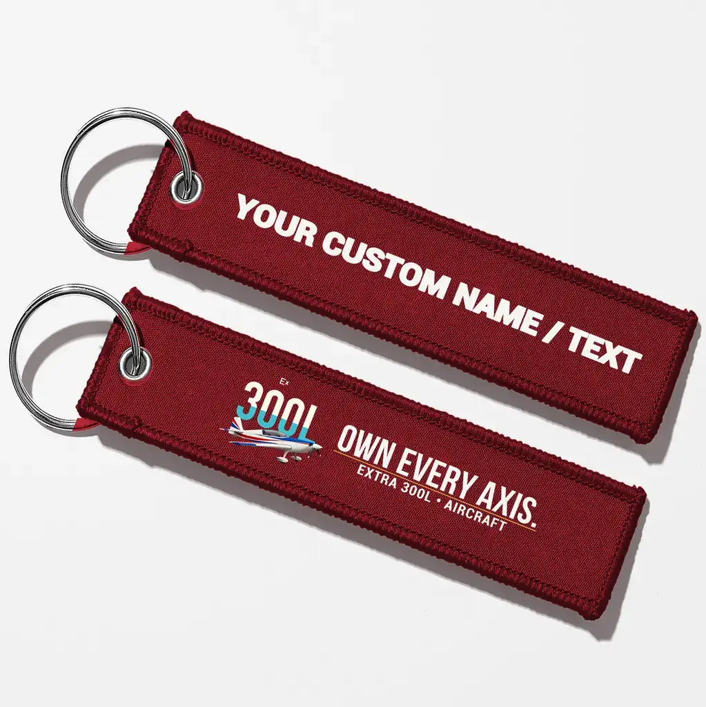 Extra 300L Aviator Key Chains - Dark Red - Personalized