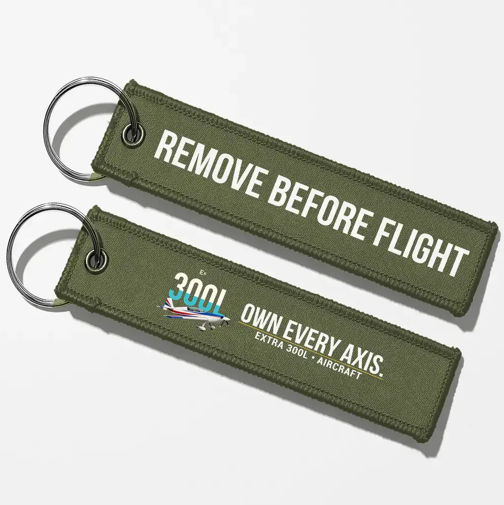 Extra 300L Aviator Key Chains - Green Army - Remove Before Flight