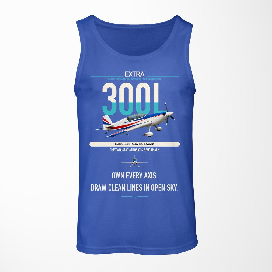 Extra 300L design on blue tank top
