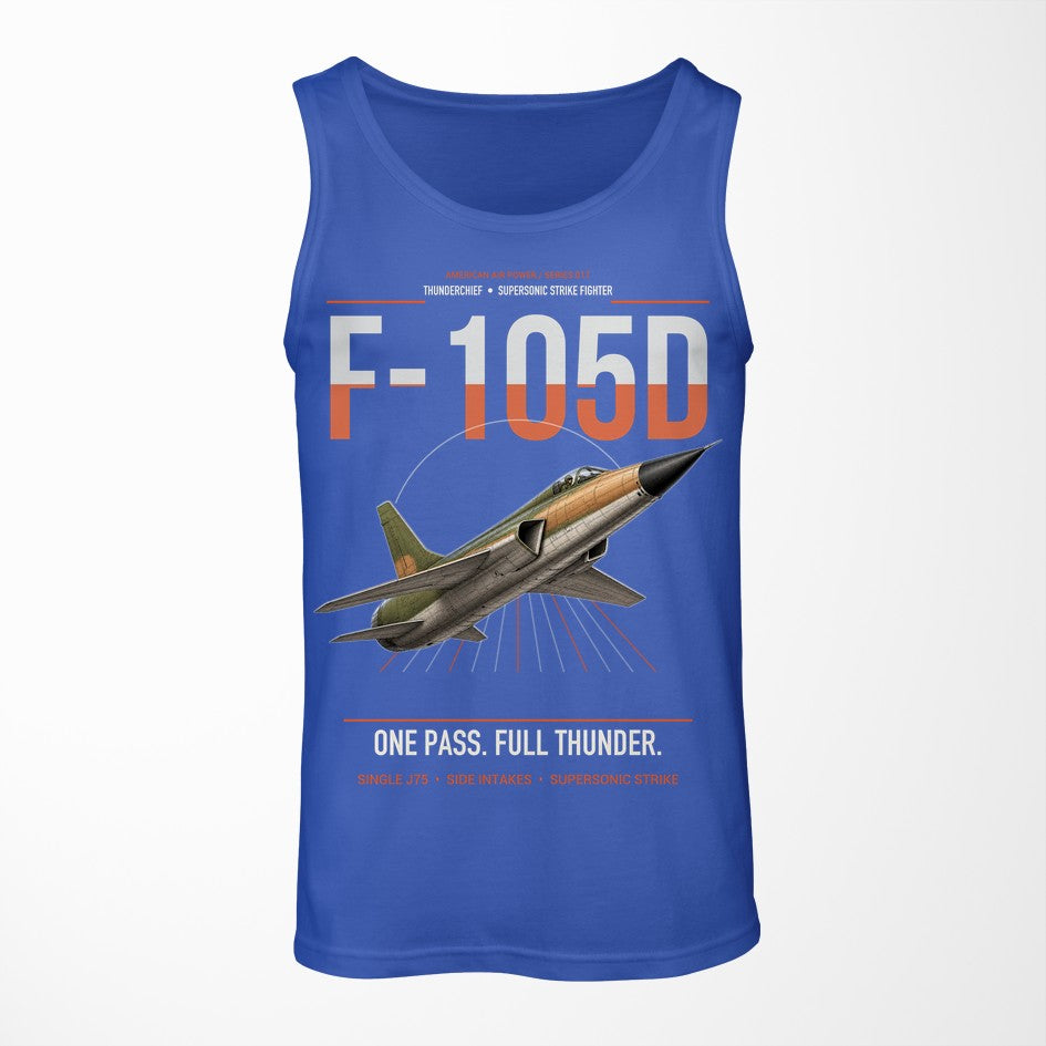 F-105D Thunderchief design on blue tank top