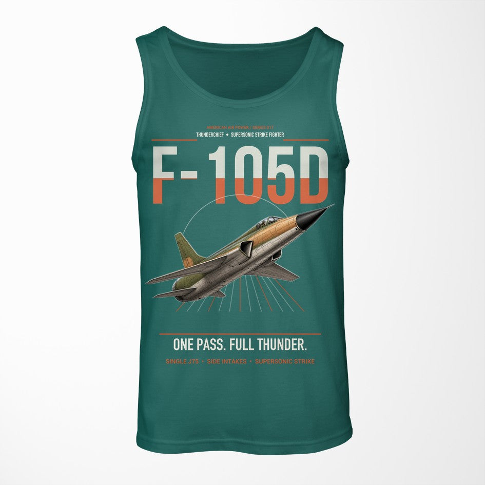 F-105D Thunderchief design on green tank top