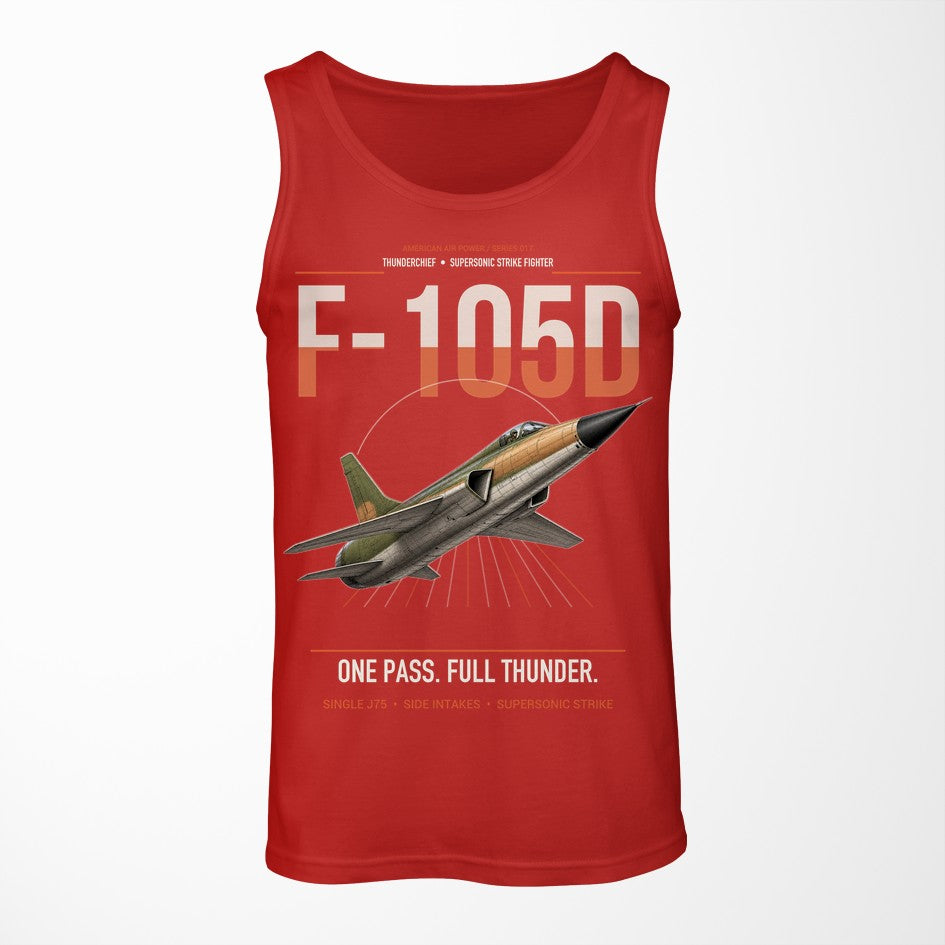 F-105D Thunderchief design on red tank top