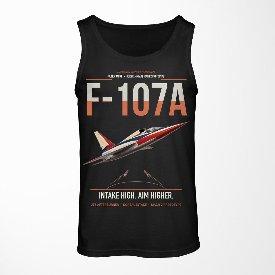 F-107A Ultra Sabre design on black tank top