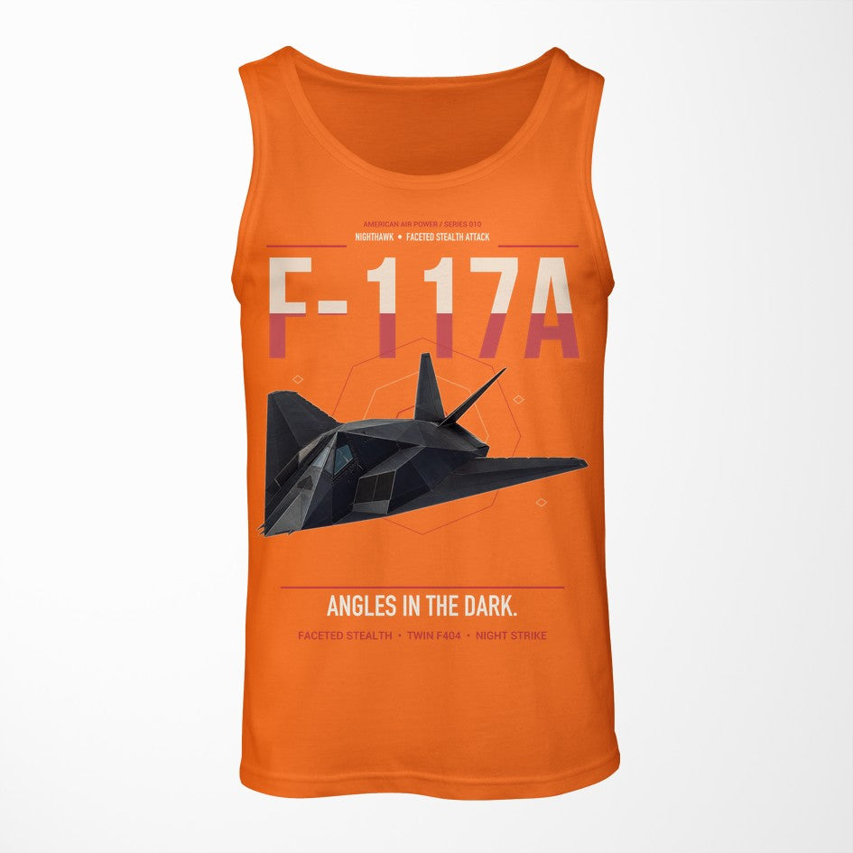 F-117A Nighthawk design on orange tank top