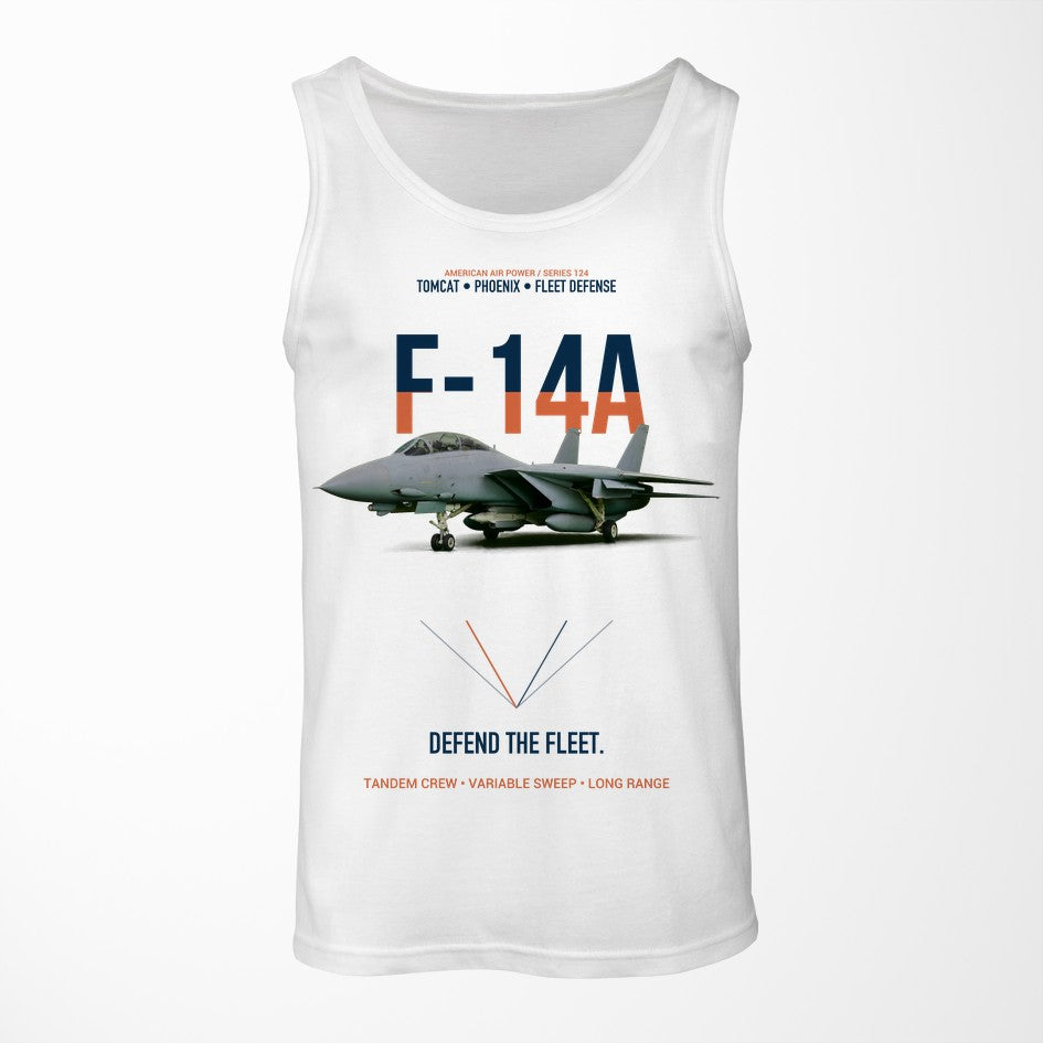 F-14A Tomcat Defend The Fleet design on white tank top