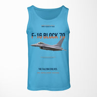 Thumbnail for F-16 Block 70 The Falcon Evolves design on sky blue tank top
