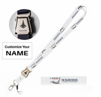 Thumbnail for F-16 Block 70 seat belt lanyard - white with name