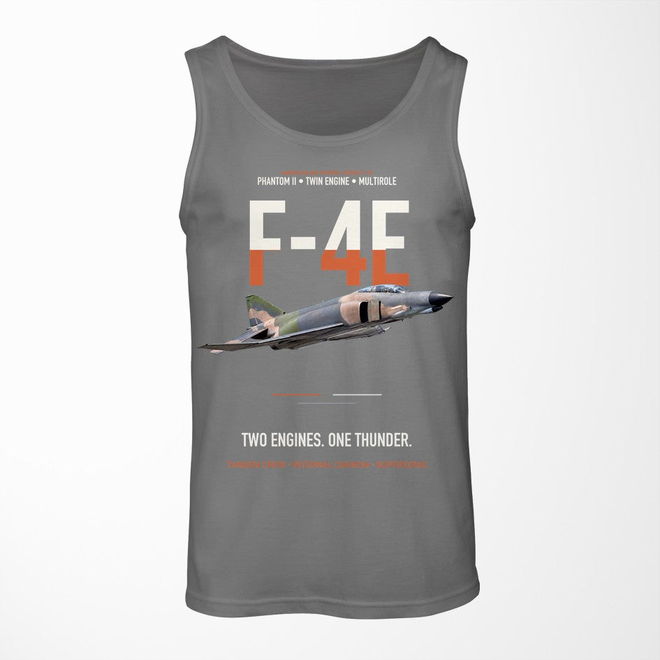 F-4E Phantom II Two Engines One Thunder design on gray tank top