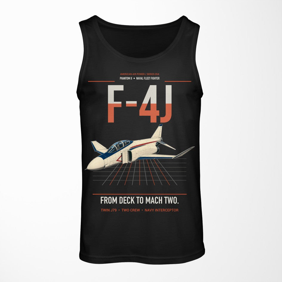 F-4J Phantom II design on black tank top