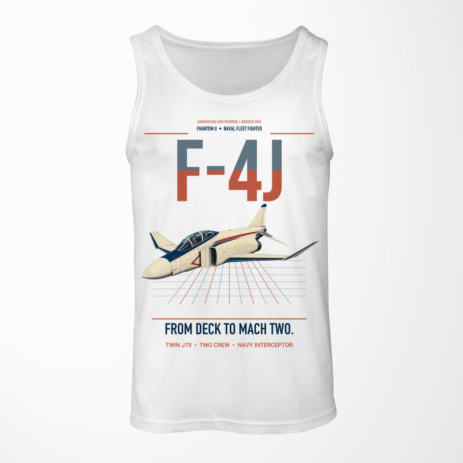 F-4J Phantom II design on white tank top