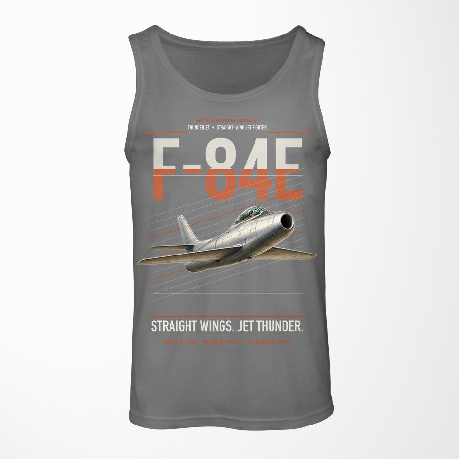F-84E Thunderjet design on gray tank top