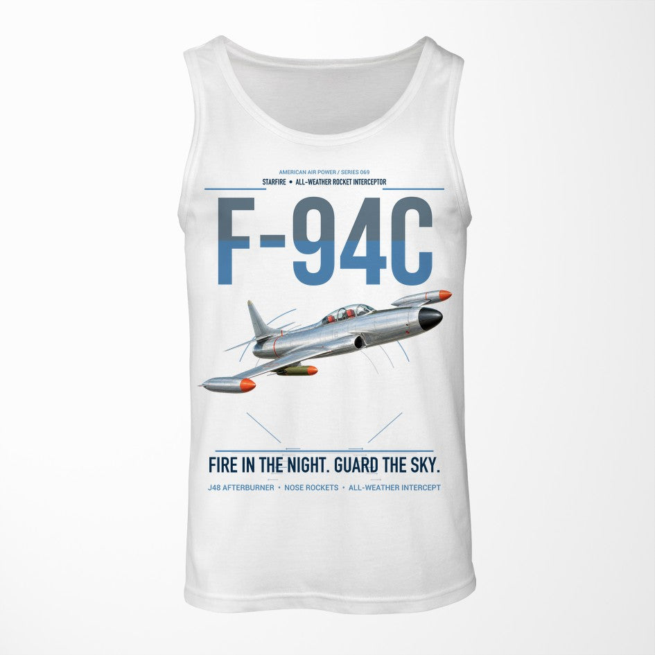 F-94C Starfire design on white tank top