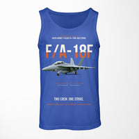 Thumbnail for F-A-18F Super Hornet Block III Two Crew One Strike design on blue tank top