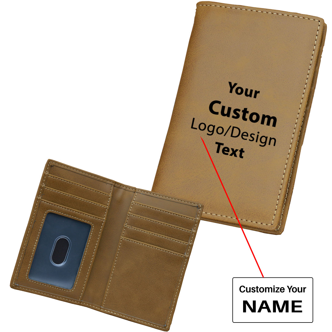 Custom Design Image Logo Designed Leather Card Holder Wallets