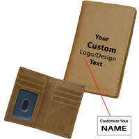 Thumbnail for Custom Design Image Logo Designed Leather Card Holder Wallets