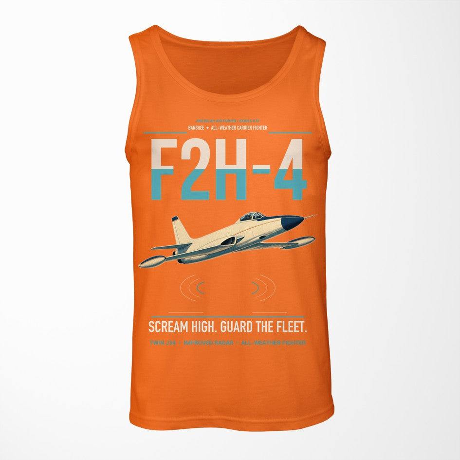 F2H-4 Banshee design on orange tank top