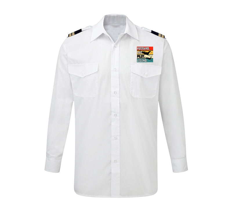 Husband & Dad & Pilot & Legend Designed Long Sleeve Pilot Shirts