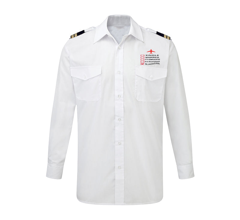In Aviation Designed Long Sleeve Pilot Shirts