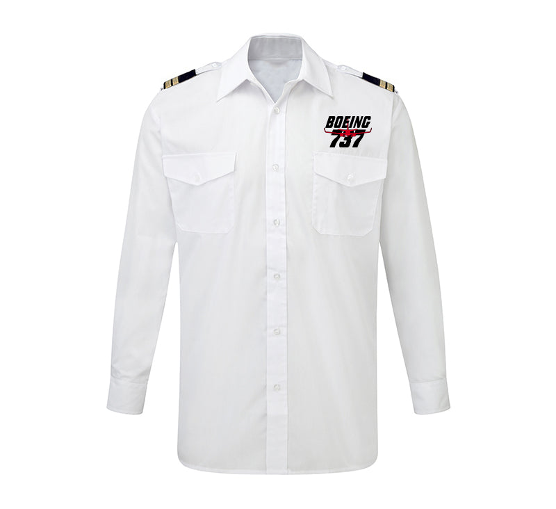Amazing Boeing 737 Designed Long Sleeve Pilot Shirts