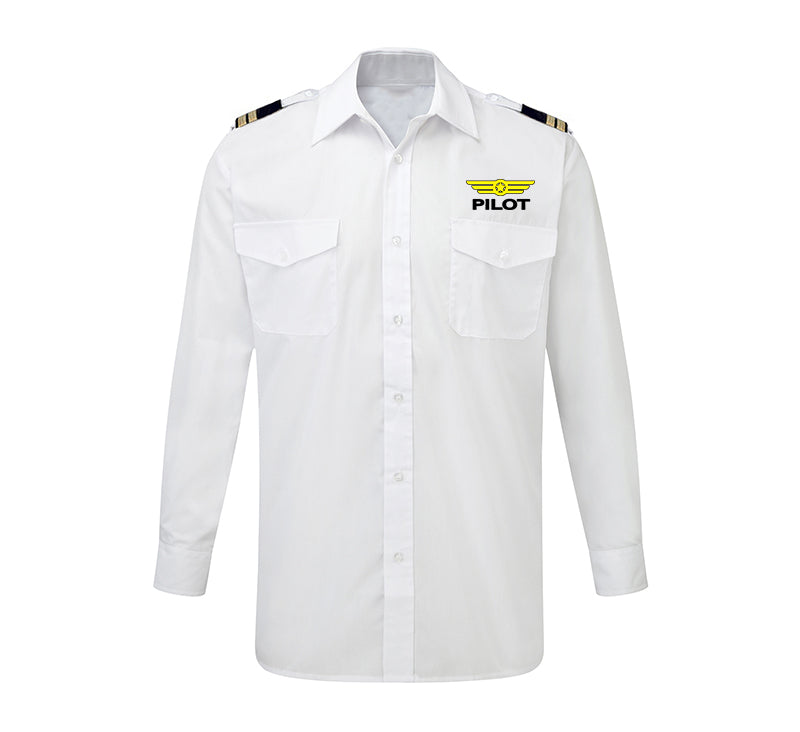 Pilot & Badge Designed Long Sleeve Pilot Shirts