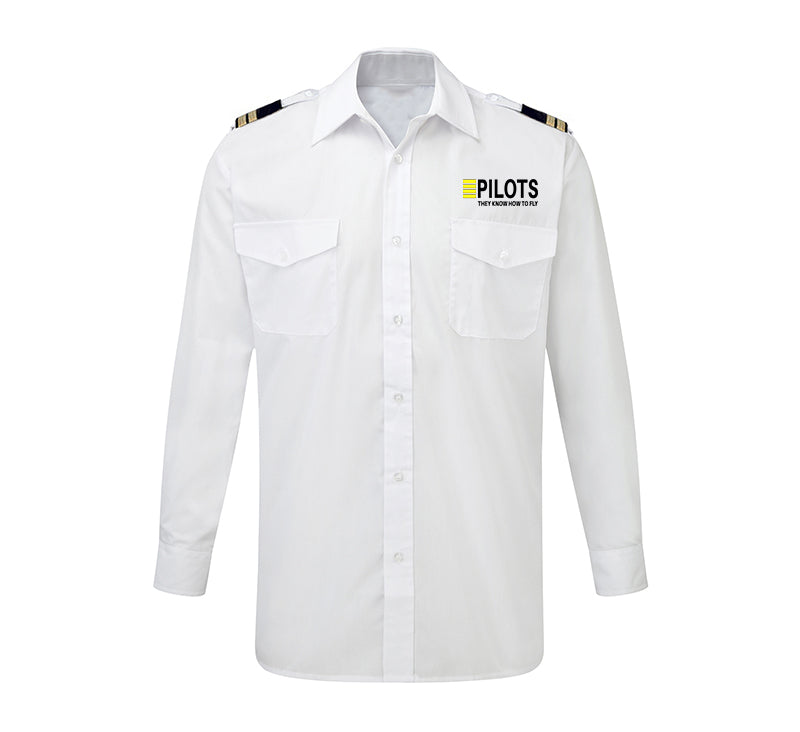 Pilots They Know How To Fly Designed Long Sleeve Pilot Shirts