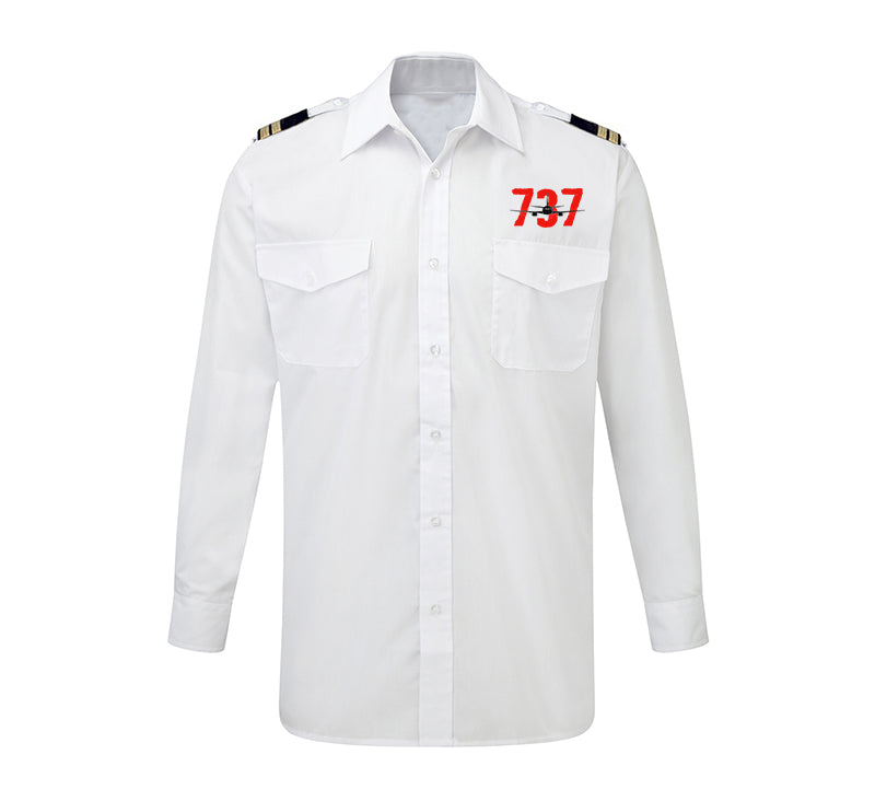 Boeing 737 Designed Designed Long Sleeve Pilot Shirts