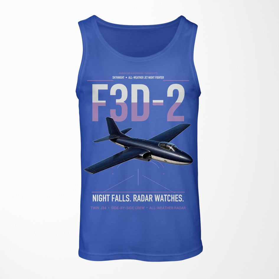 F3D-2 Skyknight design on blue tank top