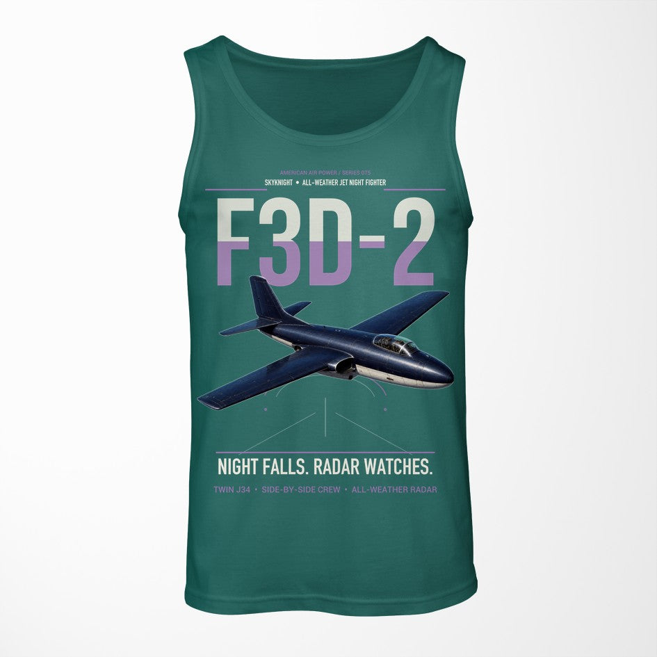 F3D-2 Skyknight design on green tank top