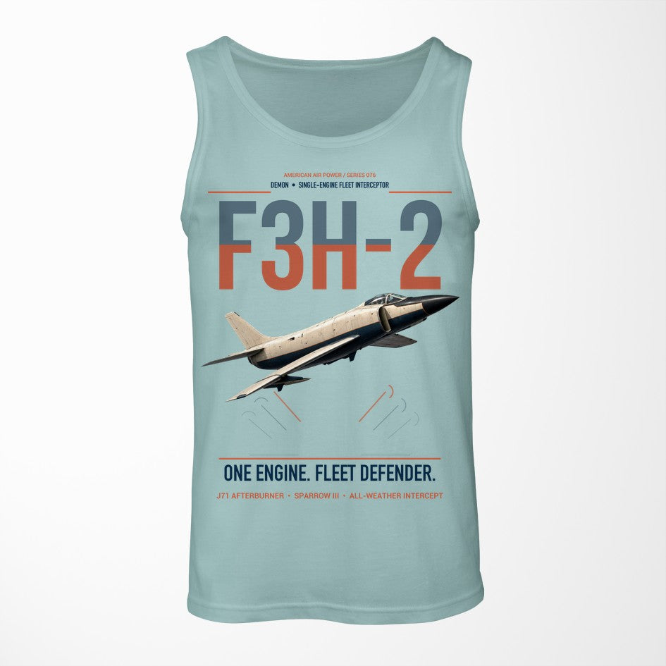 F3H-2 Demon design on light green tank top