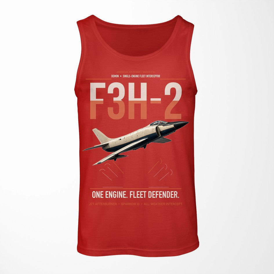 F3H-2 Demon design on red tank top
