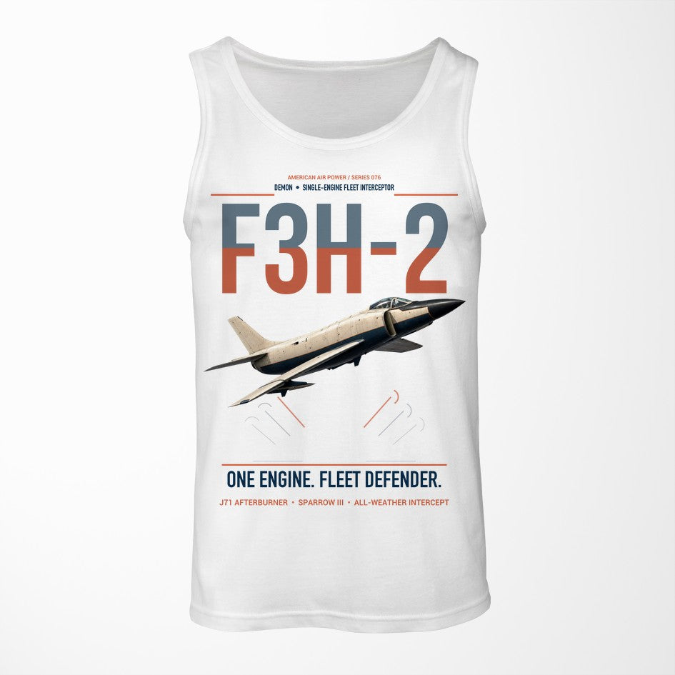 F3H-2 Demon design on white tank top
