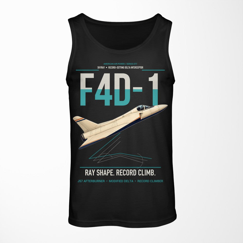 F4D-1 Skyray design on black tank top