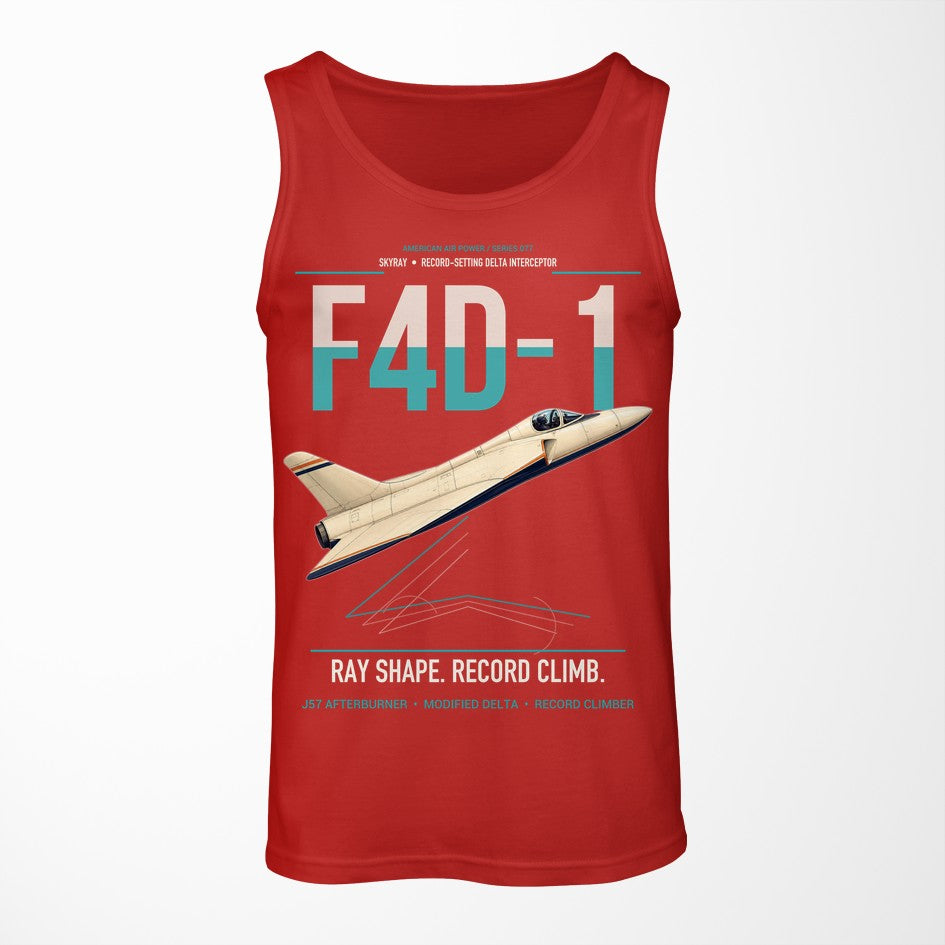 F4D-1 Skyray design on red tank top