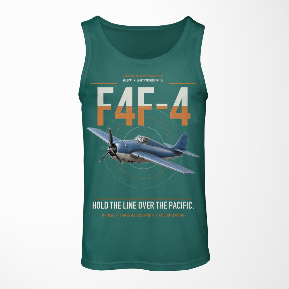 F4F-4 Wildcat design on green tank top