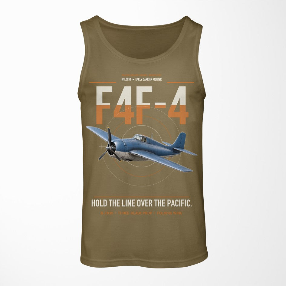 F4F-4 Wildcat design on green army tank top