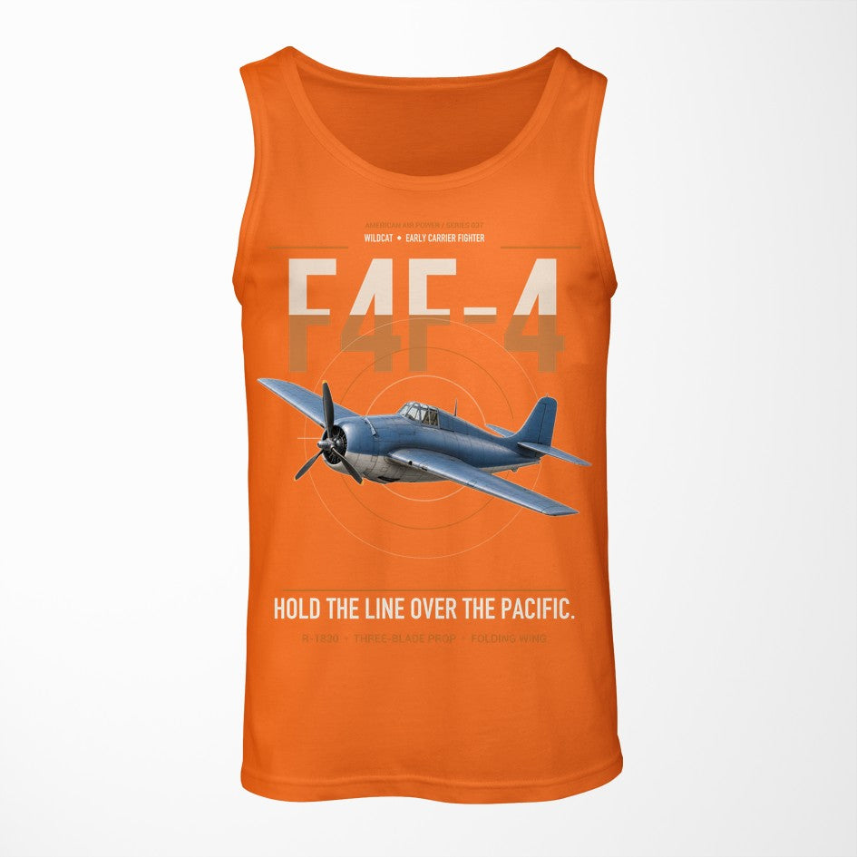 F4F-4 Wildcat design on orange tank top