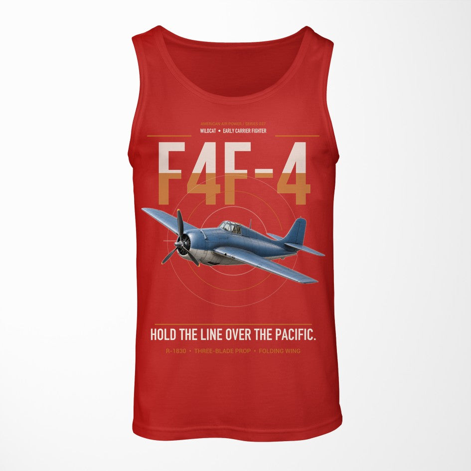 F4F-4 Wildcat design on red tank top