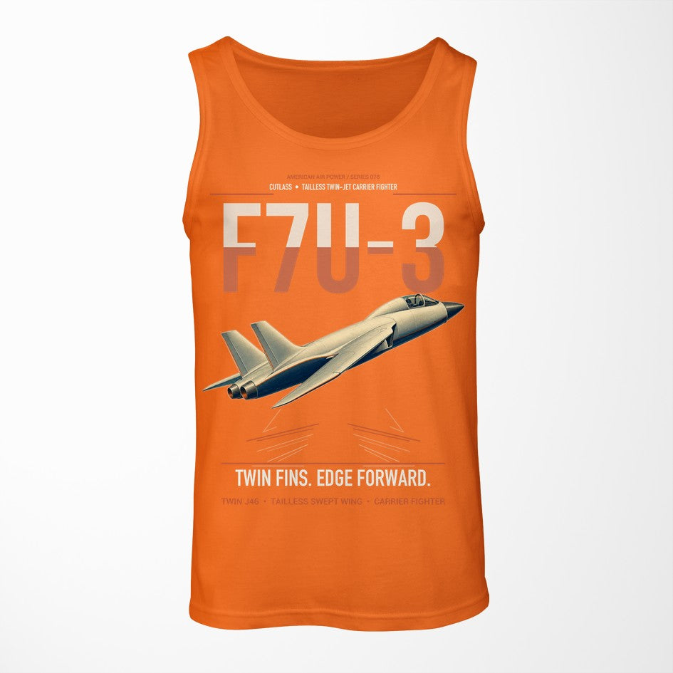 F7U-3 Cutlass design on orange tank top