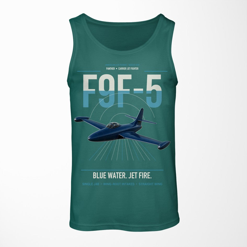 F9F-5 Panther design on green tank top